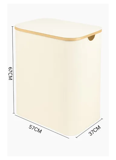 140L Single Layer Foldable Oxford Cloth Laundry Basket (L57 x W37 x H67)cm - Beige