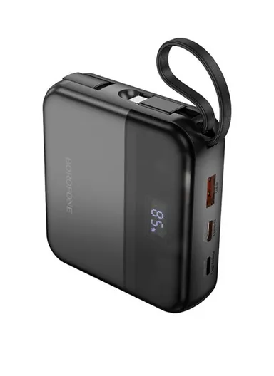 10000mAh Fast-Charging Power Bank, Durable, Compact, and Smart with LED Display - Black