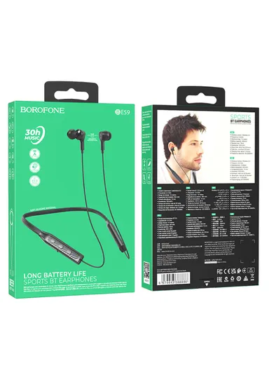 Bluetooth Earphones, Long Battery Life, 93cm Cable &amp; Soft Silicone Build BE59 