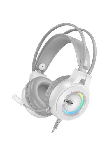 Gaming Headphones, Dual Plug Support, 50mm Speaker &amp; ABS Build BO111 - White