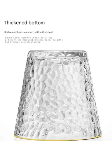 250ml 6-Pcs Gold Round Rim Beverages Glass Cup Set