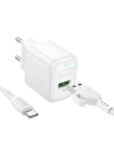 18W USB-A Wall Charger, Fast Charging with EU Plug &amp; 1 m Cable BAS42A - Type-C
