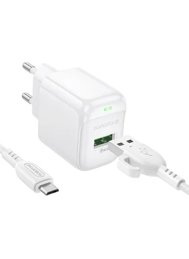 18W USB-A Wall Charger, Fast Charging with EU Plug &amp; 1 m Cable BAS42A - Micro