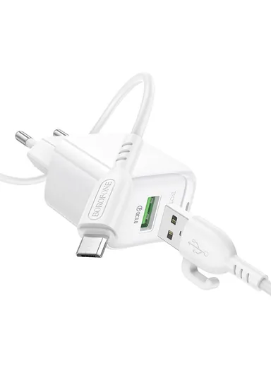 18W USB-A Wall Charger, Fast Charging with EU Plug &amp; 1 m Cable BAS42A - Micro