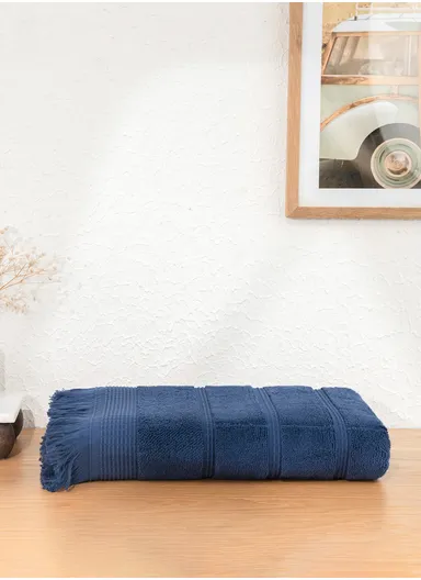 70 x 140 cm Ocean Serenity 600n GSM Luxury Turkish Cotton Bath Towel - Navy Blue