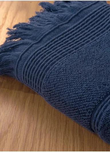 70 x 140 cm Ocean Serenity 600n GSM Luxury Turkish Cotton Bath Towel - Navy Blue