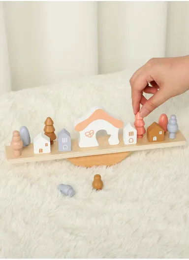 Wooden Balance Blocks Toy Educational Stacking Game, To Enhance Motor Skills &amp; Coordination