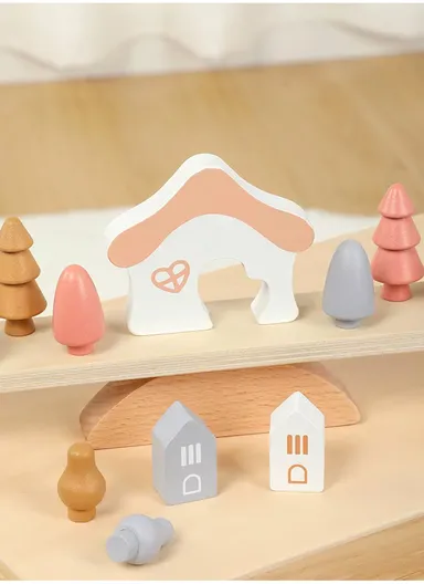 Wooden Balance Blocks Toy Educational Stacking Game, To Enhance Motor Skills &amp; Coordination