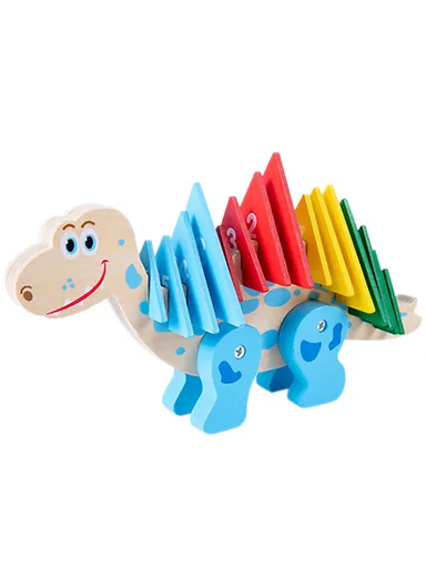 Dinosaur 3D Toy Wooden Number Puzzle for Kids, Wooden Jigsaw Puzzle