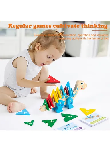 Dinosaur 3D Toy Wooden Number Puzzle for Kids, Wooden Jigsaw Puzzle