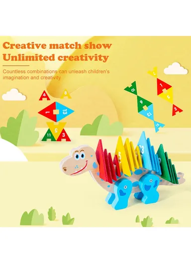Dinosaur 3D Toy Wooden Number Puzzle for Kids, Wooden Jigsaw Puzzle