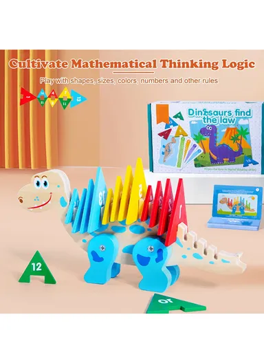 Dinosaur 3D Toy Wooden Number Puzzle for Kids, Wooden Jigsaw Puzzle