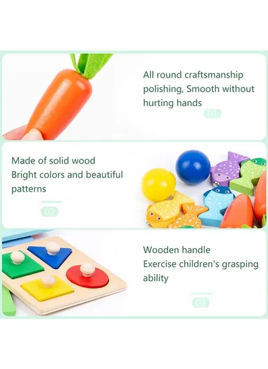 5 In 1 Wooden Pounding Toy for Toddlers, Color Matching Educational Hammer Toy, Safe &amp; Durable