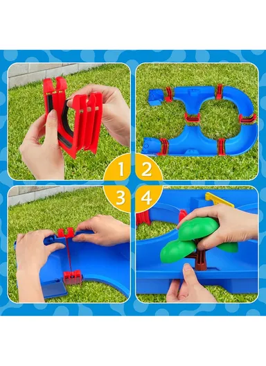 39-Pcs Water Table Playset with Crane, Boats &amp; Dynamic Water Features