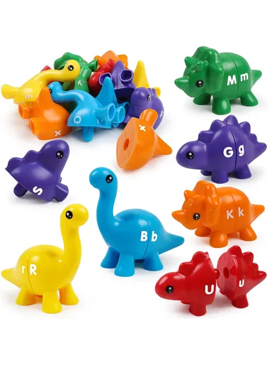Matching Letters Dinosaur Toy, Alphabet Game for Toddlers with Upper &amp; Lowercase Letters