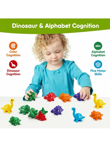 Matching Letters Dinosaur Toy, Alphabet Game for Toddlers with Upper &amp; Lowercase Letters