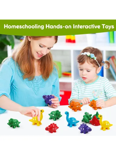 Matching Letters Dinosaur Toy, Alphabet Game for Toddlers with Upper &amp; Lowercase Letters