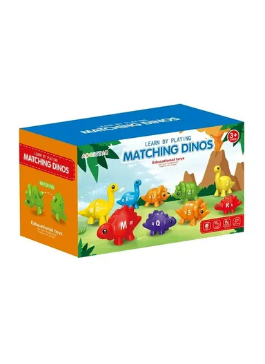 Number Matching Dinosaur Toy Montessori Preschool Learning Game with Color &amp; Pattern Recognition