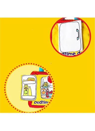 3D Cloth Busy Book, Bear Baby Night Theme, Soft Washable Learning Toy for Sensory &amp; Cognitive Development