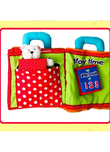 3D Cloth Busy Book, Bear Baby Night Theme, Soft Washable Learning Toy for Sensory &amp; Cognitive Development