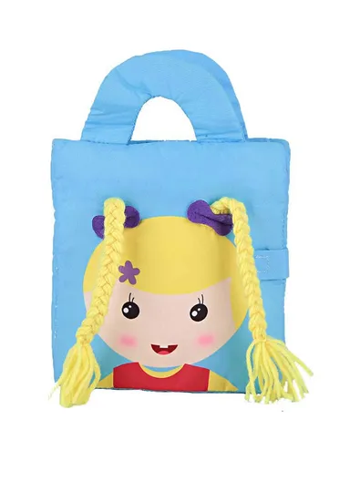 3D Busy Book for Girls, Soft Educational Cloth Toy with Shapes, Clock &amp; Handstraps