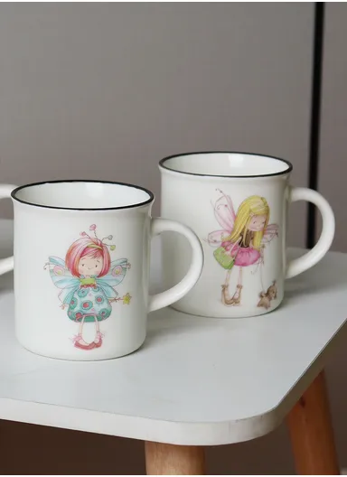 350ml Durable Ceramic Mug, Multi-Use Large Capacity Mug Dishwasher &amp; Microwave Safe - Style 4