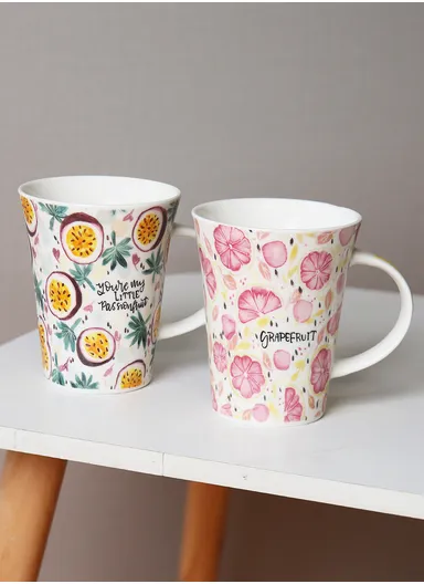 350ml Ceramic Mug, Multi-Uses Universal Mug, Dishwasher &amp; Microwave Safe with Comfortable Handle - Style 1