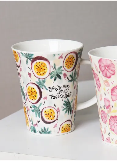 350ml Ceramic Mug, Multi-Uses Universal Mug, Dishwasher &amp; Microwave Safe with Comfortable Handle - Style 2