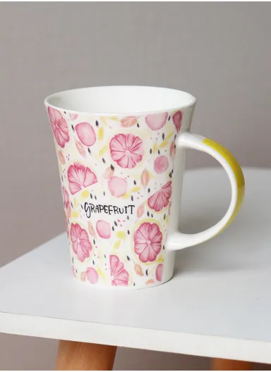 350ml Ceramic Mug, Multi-Uses Universal Mug, Dishwasher &amp; Microwave Safe with Comfortable Handle - Style 4