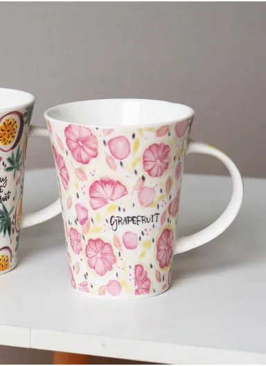 350ml Ceramic Mug, Multi-Uses Universal Mug, Dishwasher &amp; Microwave Safe with Comfortable Handle - Style 4