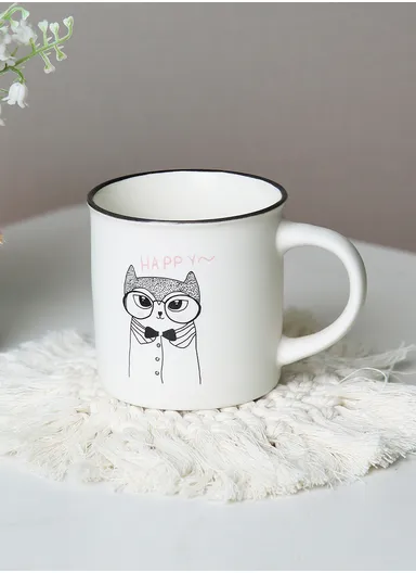 250ml Cute Ceramic Mug, Perfect for Drinks &amp; Kitchen Use - Style 3