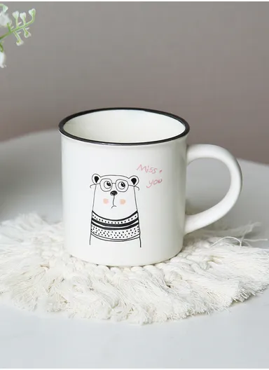 250ml Cute Ceramic Mug, Perfect for Drinks &amp; Kitchen Use - Style 4