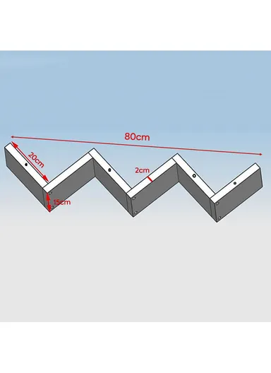 2-Pcs Home Room Decoration W-Shaped Wall Shelf Mount Display Ledge Storage Rack - Black