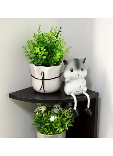 5-Layer Wall Corner Bookshelf Storage Rack, Potted Plant Holder, Photo Frame, Display Stand (L20 x W20 x H80)cm - Black