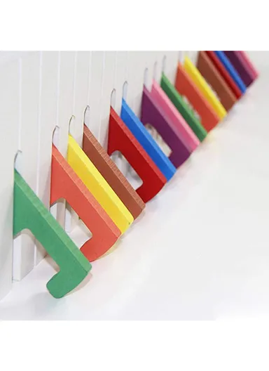Piano Key Design Wall Rack with 16 Colorful Folding Hooks, Decorative Storage Organizer ZY9021-M (W58 x H14.5 x T3.6)cm