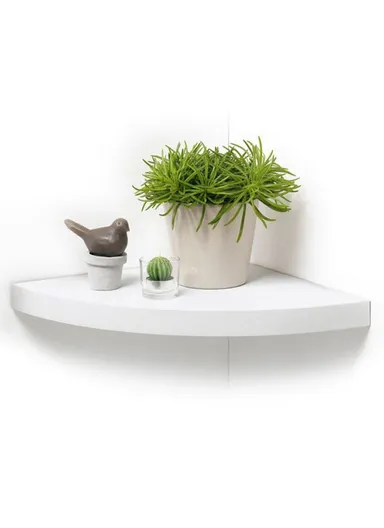 Minimalist Floating Wood Shelf, Hidden Bracket, Sleek &amp; Sturdy Wall Display for Plants, Photos &amp; Décor (L30 x W30 x H4)cm ZY3030 - White