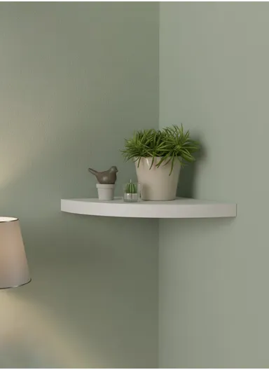 Minimalist Floating Wood Shelf, Hidden Bracket, Sleek &amp; Sturdy Wall Display for Plants, Photos &amp; Décor (L30 x W30 x H4)cm ZY3030 - White