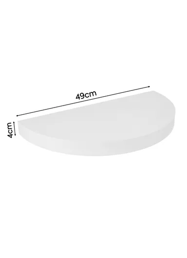 Floating Wood Shelf, Hidden Bracket, Sleek &amp; Sturdy Wall Display for Plants, Photos &amp; Décor (L49x W25 x H4)cm ZY5025 - White