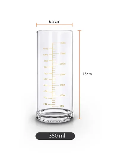 50-350ml Multi-Purpose Measuring Glass Cup with Bold Gold Printing