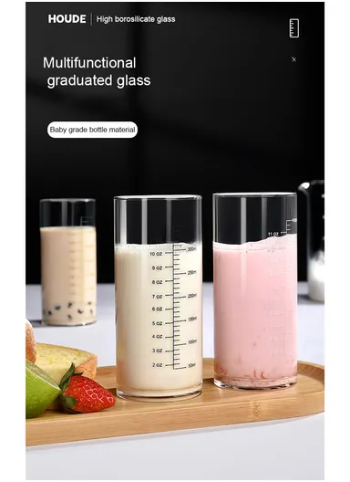 50-350ml Multi-Purpose Measuring Glass Cup with Bold Gold Printing