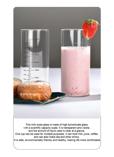 50-350ml Multi-Purpose Measuring Glass Cup with Bold Gold Printing