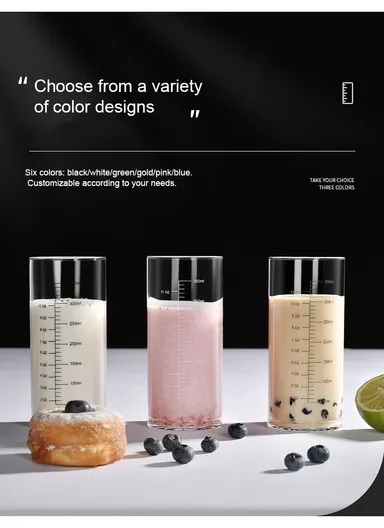 50-350ml Multi-Purpose Measuring Glass Cup with Bold Gold Printing