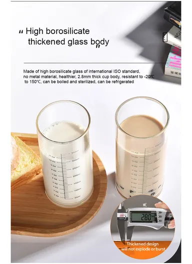 50-350ml Multi-Purpose Measuring Glass Cup with Bold Gold Printing