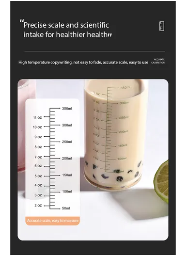 50-350ml Multi-Purpose Measuring Glass Cup with Bold Gold Printing