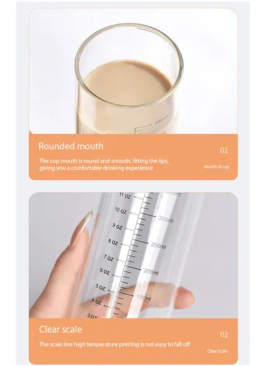 50-350ml Multi-Purpose Measuring Glass Cup with Bold Gold Printing