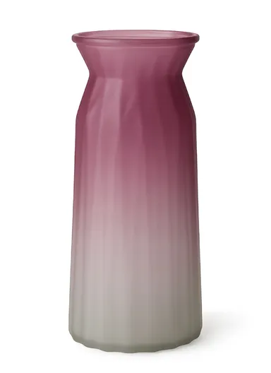 Origami Frosted Design Multi-Color Elegant Matte Flower Desk Decorative Glass Vase (D11 x H24)cm - Fuchsia