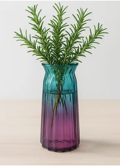 Origami Design Multi-Color Elegant Flower Desk Decorative Glass Vase (D11 x H25)cm - Purple &amp; Blue