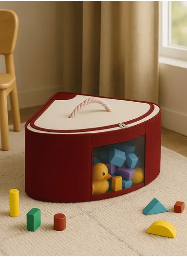 27L Oxford Cloth Corner Storage Organizer, Multi-Purpose Clothing &amp; Supply Storage Box Organizer (W49 x D38 x H23)cm - Red