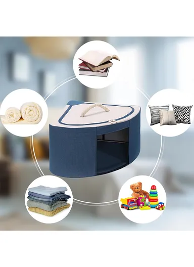 27L Oxford Cloth Corner Storage Organizer, Multi-Purpose Clothing &amp; Supply Storage Box Organizer (W49 x D38 x H23)cm - Beige
