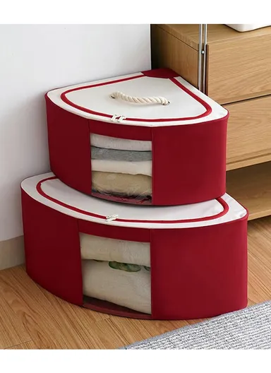 27L Oxford Cloth Corner Storage Organizer, Multi-Purpose Clothing &amp; Supply Storage Box Organizer (W49 x D38 x H23)cm - Beige